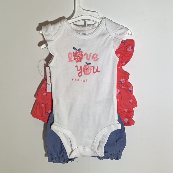 Baby Girl’s Raspberry 3 Piece Outfit Set - Picture 4 of 4